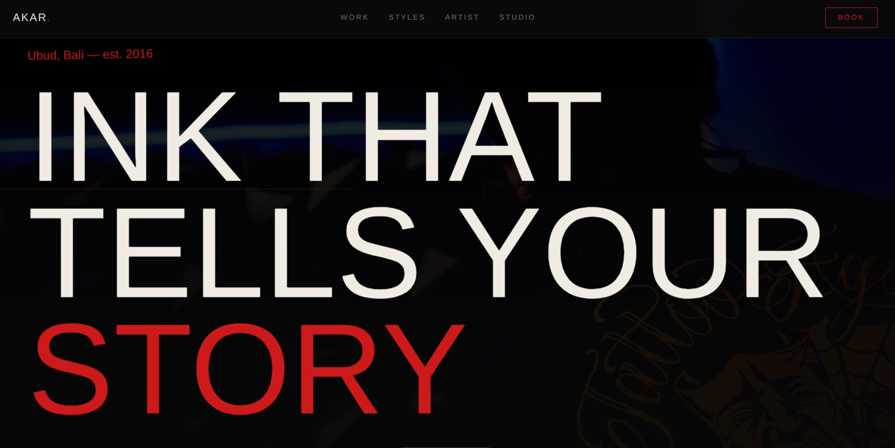 Akar Tattoo Studio Tattoo website template preview