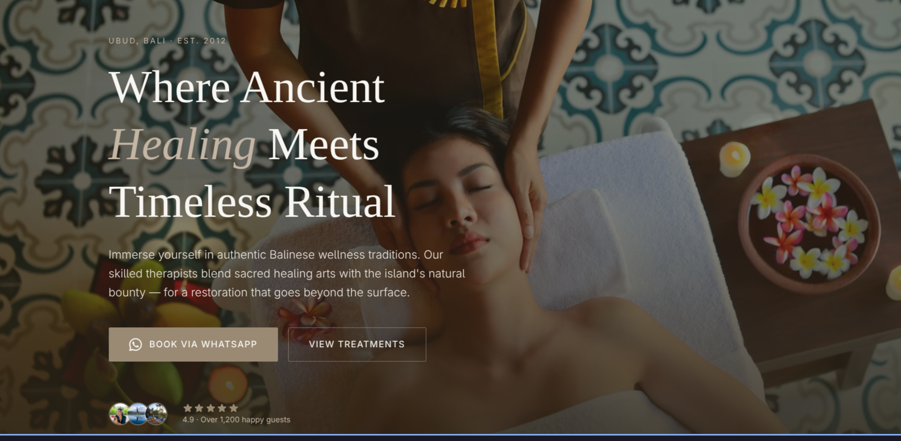 Spa Seseh Spa website template preview