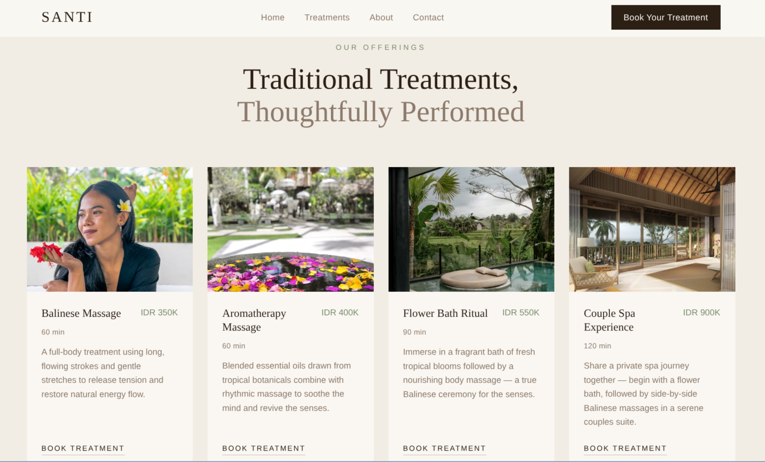 Umalas Spa Spa website template preview
